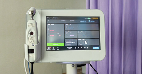 vital signs portable monitor patients with modern technology in hospital, equipped with automatic Early Warning Scoring (EWS) technology to help quickly identify the patient's condition, confident