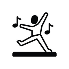 Black solid icon for dance