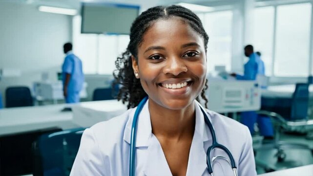 Smiling female doctor portrait