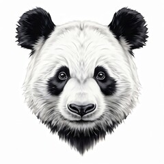 Fototapeta premium the AI Image Generator, Portrait of panda bear looking camera isolated