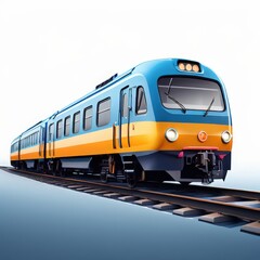 Obraz premium the ai generated image, High-speed train on railway