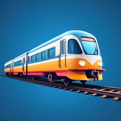 Fototapeta premium the ai generated image, High-speed train on railway