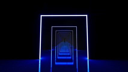 alone in the backrooms liminal space 3d render	
