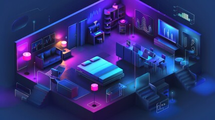 Modern Smart Home Interior with Futuristic Design