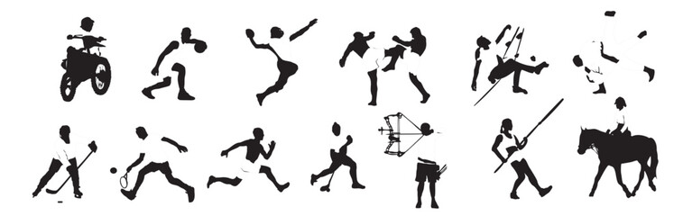 different sports set silhouette collection