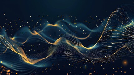 Abstract Wave Pattern with Glowing Particles