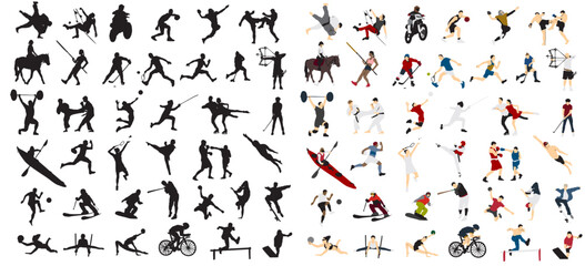 different sports set collection set collage full isolated