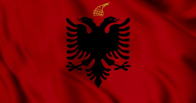 Symbol of Albania: Waving Flag