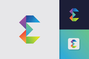 letter e logo design vector template
