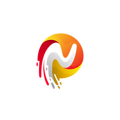 Fototapeta premium a combination of the letter N and a circle logo, in a colorful style