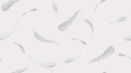 Foliage seamless pattern, grey eucalyptus leaves on brown background