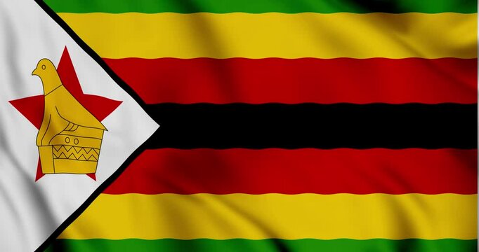 Zimbabwean Flag Fluttering