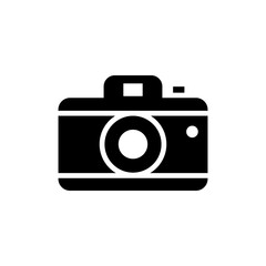 Photo camera vector icon, isolated white background editable.