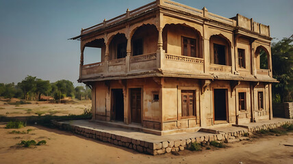 Obraz premium old, abandoned building, old building used for office works with great ancient architecture