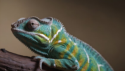 Fototapeta premium closeup of a chameleon on a branch