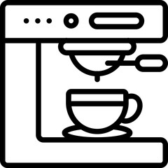 Coffee Machine Line Icon Design Vector