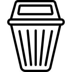 Dustbin Line Icon Design Vector