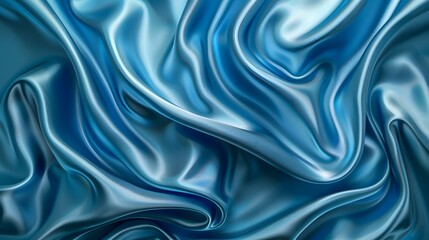 Obraz premium Blue drapery silk fabric luxury background.