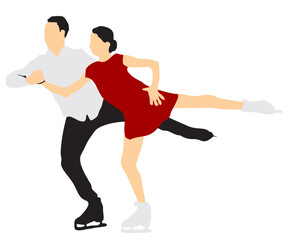 skate dance sports figure skating couple people illustration full isolated