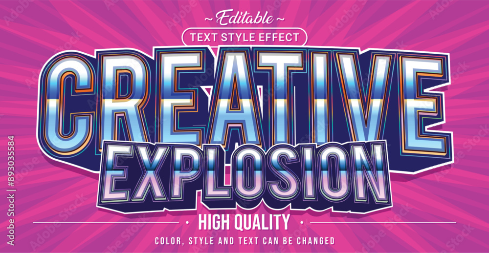 Poster Editable text style effect - Creative Explosion text style theme.