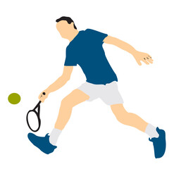 tennis player  sports illustration full isolated