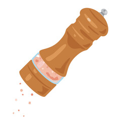 ソルトミルで挽かれる岩塩