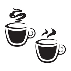 Sizzling Coffee Icon Art Vector Illustration