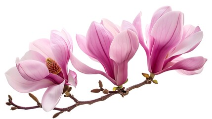 Obraz premium Pink Magnolia Flower Branch Petals bloom in Spring for Beauty Fragrance Decoration Concept.