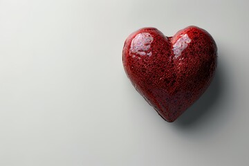 Small red heart symbol in bottom right corner on pure white background for optimal search relevance