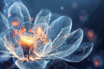 Obraz premium Translucent Flower with Golden Glow