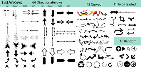 Navigation Arrows Icons Set of Vectors
Comprehensive Arrows Icon Set Directional Two Headed Curved Circular Icons