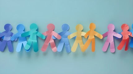 Vibrant paper cutouts of people symbolize the concept of unity.
