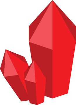 Red crystals growing together on white background, perfect for topics like jewelry, decoration, etc