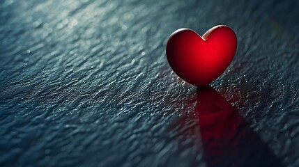 Obraz premium Heart shaped shadow as copy space Modern Valentines day concept Creative love idea Minimalistic Mothers day composition : Generative AI