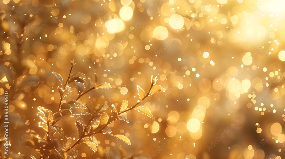 Poster Elegant beige bokeh abstract background Delicate blurred wallpaper texture Template with defocused bokeh lights and copy space for business website design Banner social media advertisi : Generative AI