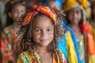 Fototapeta premium Embracing Diversity: Multicultural Family Celebrating at Cultural Festival