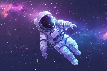white suited astronaut floating