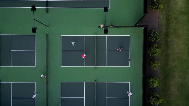 pickleball one court top view drop down