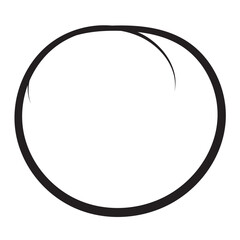 Hand drawn black highlight circle. Highlighter marks, strokes. pen draw black circle design element isolated on white background.