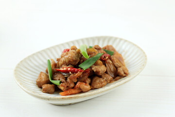 Stir Fried Chicken with Chili Paste or  Tumis Ayam Pedas