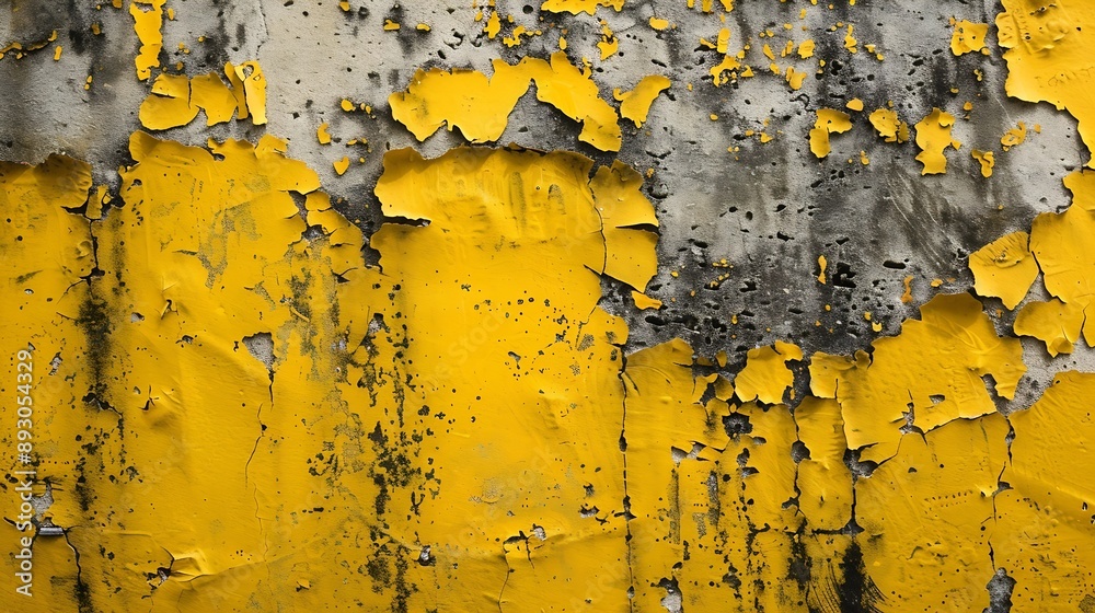 Poster Abstract yellow background with texture Grunge textures and backgrounds Perfect background with space Vintage Retro Aged Dirt Grain : Generative AI