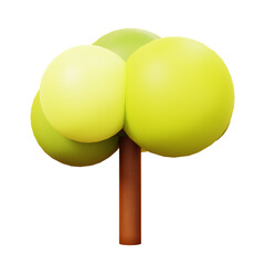 green tree in garden, farm, forest and agriculture. Cute cartoon Nature and environment eco concept