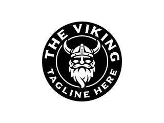 viking logo vector illustration. viking emblem logo template