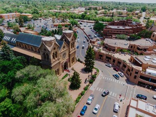 Fototapeta premium The Cathedral Basilica of St. Francis of Assisi in downtown Santa Fe, New Mexico, United States Of America.