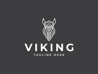 viking logo vector illustration.viking line logo template