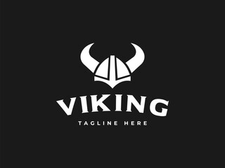 viking logo vector illustration. viking helmet logo template