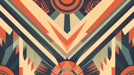 Fototapeta premium Vintage geometric art deco background