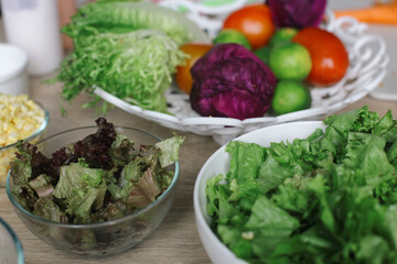 Fresh Vegetables Ingredients For Making Salad at home