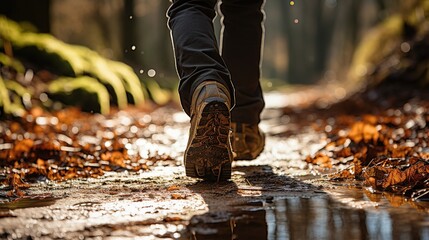 Hiking in the Autumn Woods
