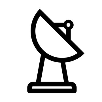 recommend clip art: Satellite icon in black, outline style and transparent background